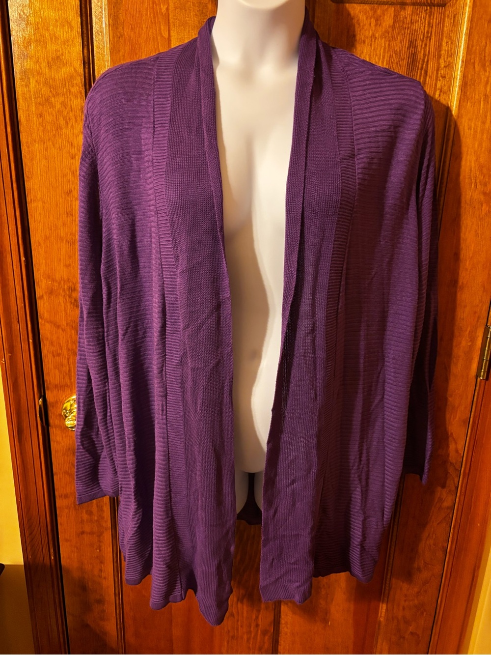 Catherines Purple Open-Front Cardigan Sweater